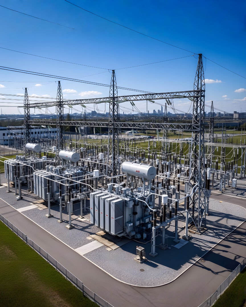High-voltage power transformer and substation equipment